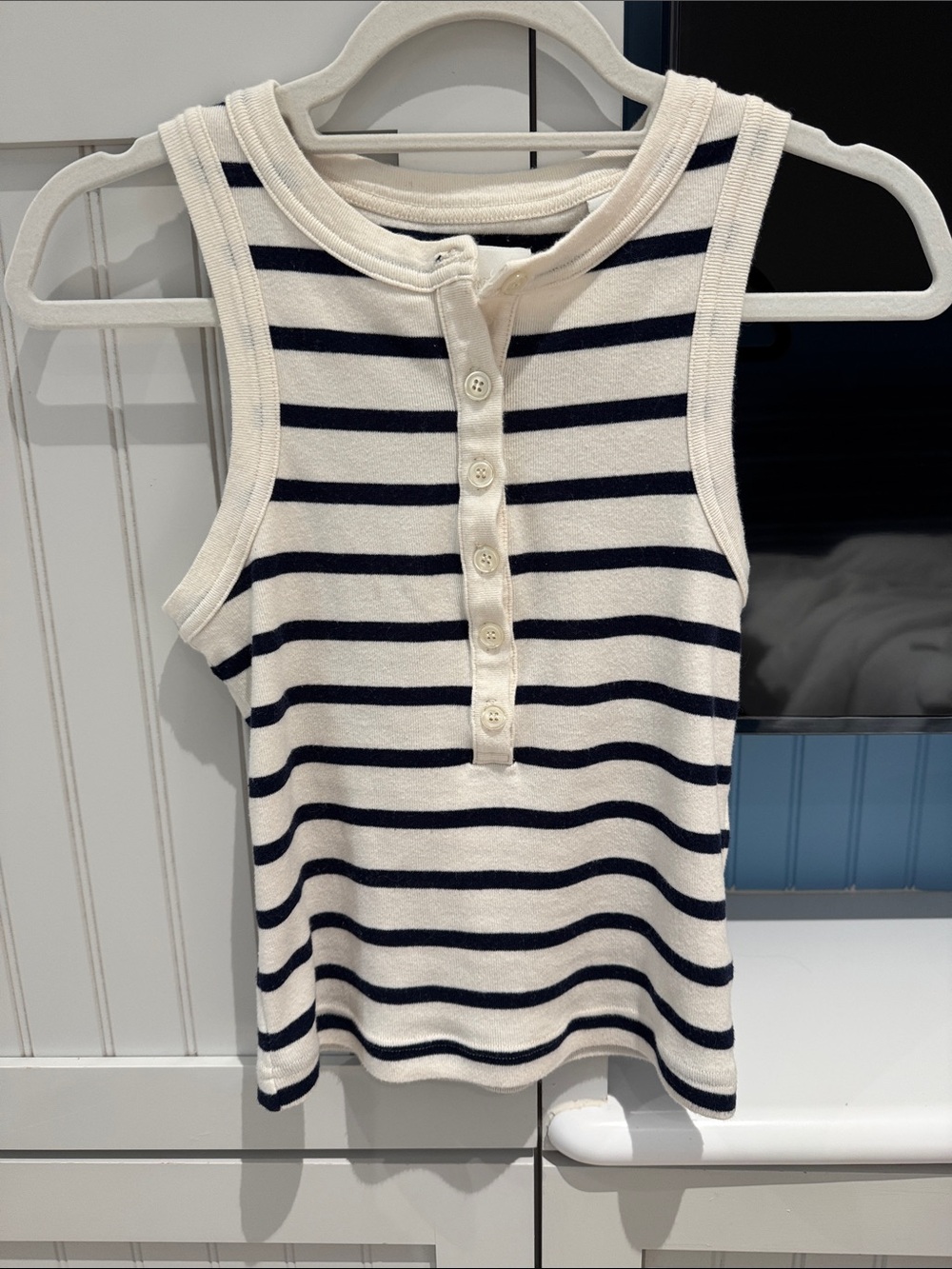Citizens Of Humanity Striped Tank with Button Placket